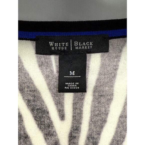 White House Black Market Zebra Print Zip Front Cardigan, Size M - Picture 6 of 7